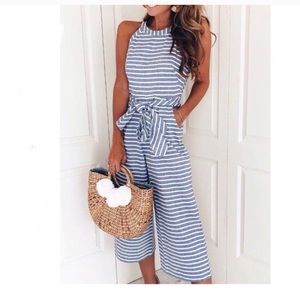 Striped Nautical Jumpsuit CBR Cotton Blend